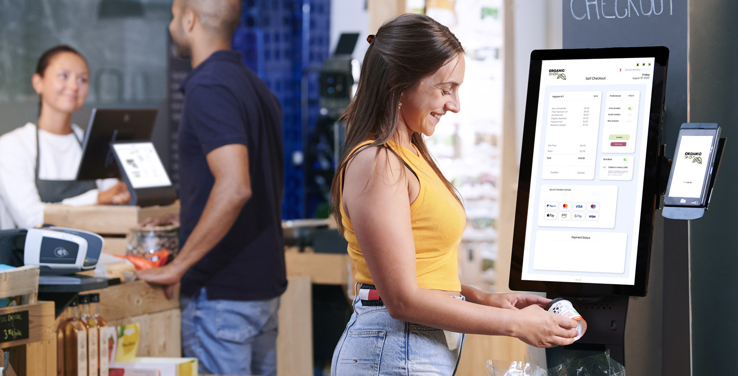 Image of grocery store self-checkout