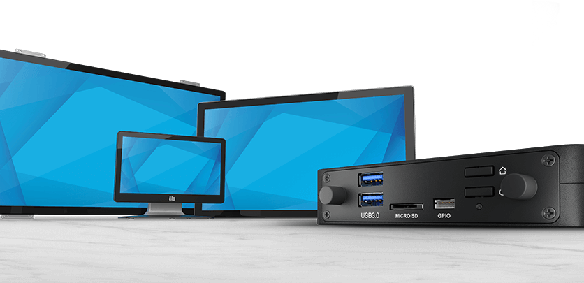 Junte los monitores, los marcos abiertos y la señalización interactiva de Elo con Elo BackPack® Junte los monitores, los marcos abiertos y la señalización interactiva de Elo con Elo BackPack®